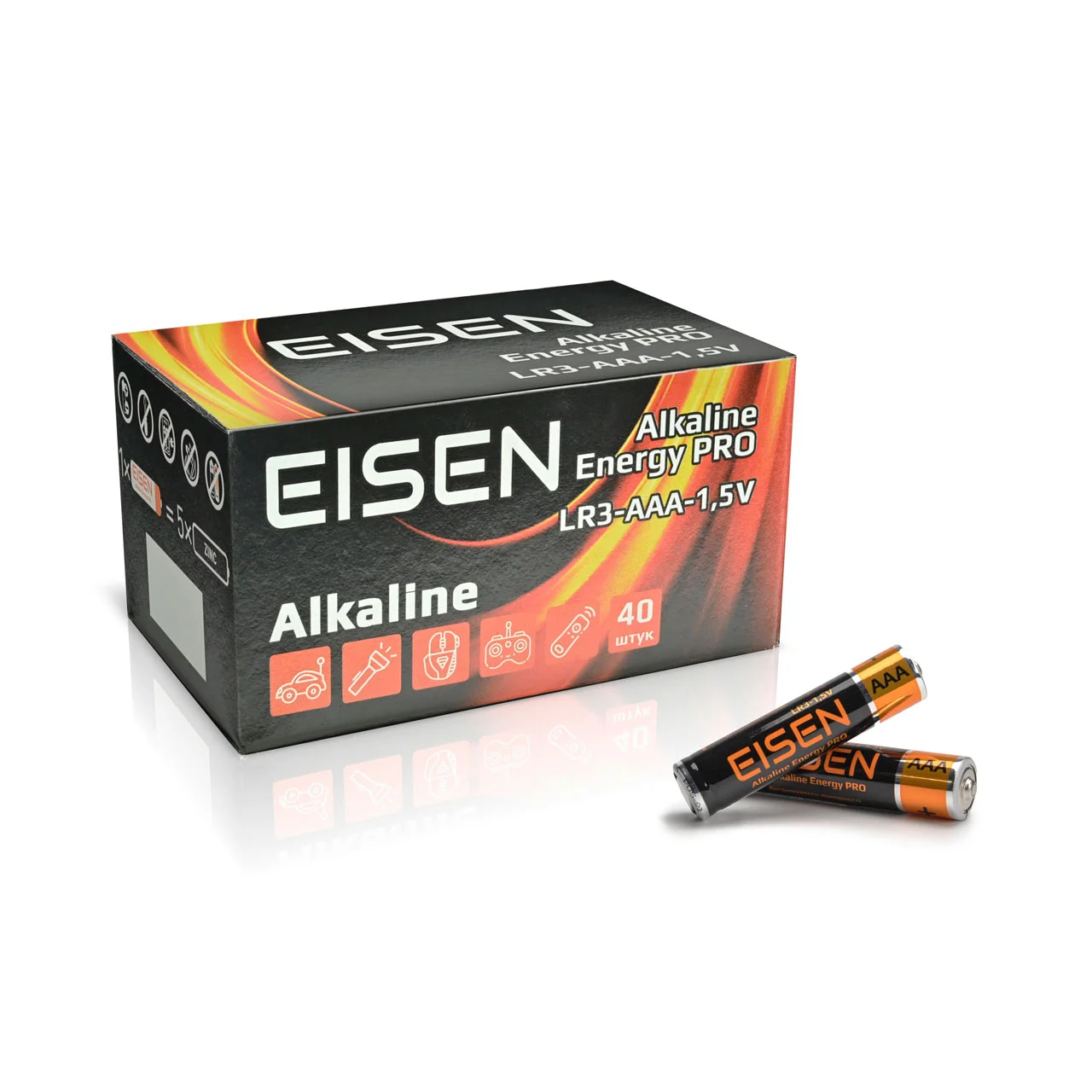 Батарейка AAA (LR03) EISEN Alkaline Energy PRO, спайка 2 шт. - Зображення 2