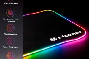 Килимок для миші з підсвіткою Hölmer GMP-01RGB 600x300x3 мм 6