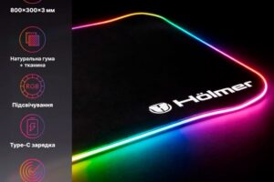 Килимок для миші з підсвіткою Hölmer GMP-02RGB 800x300x3 мм7