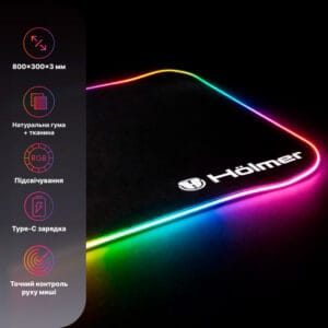 Килимок для миші з підсвіткою Hölmer GMP-02RGB 800x300x3 мм7