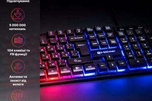 Клавіатура дротова ігрова з підсвіткою Hölmer K-01GS 6