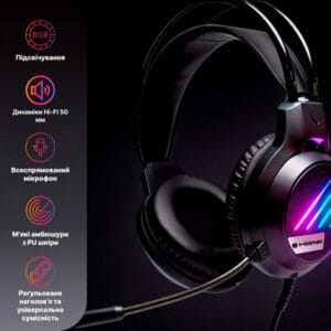 Навушники дротові ігрові з підсвіткою Hölmer H-01GS 13