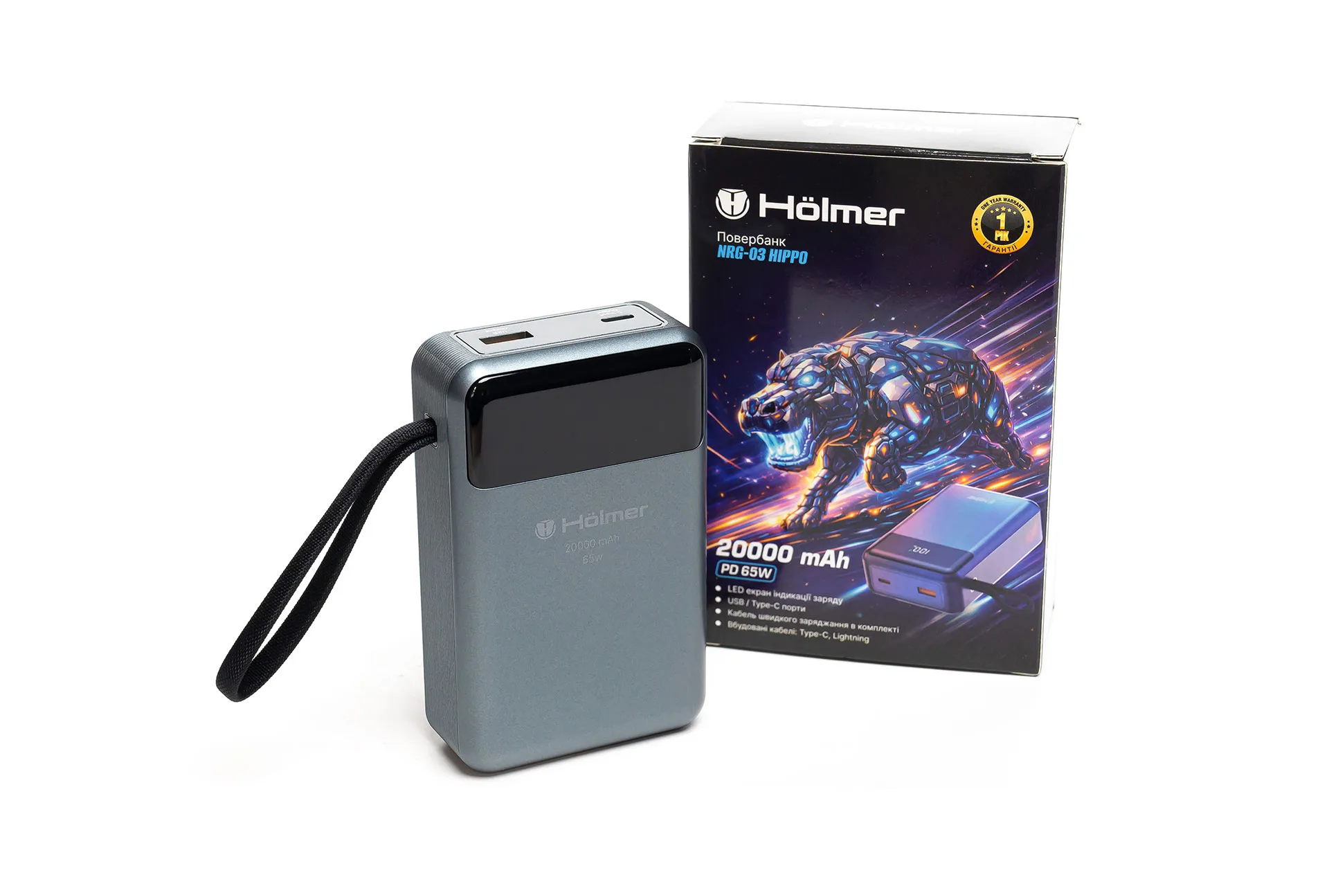 Павербанк Hölmer NRG-03 Hippo 20000 mAh 65W Black