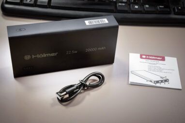 Комплектація Hölmer NRG-01 Rabbit: акумулятор, документація та кабель USB-A – Type-C